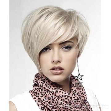 Celebrity Wigs white short natural straight Synthetic hair for Costume / Cosplay Party Wigs
